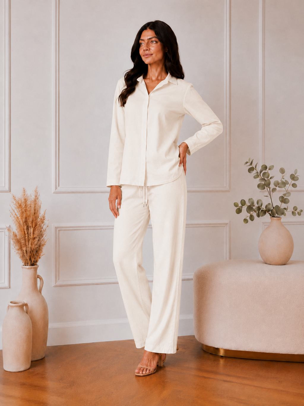 Ensemble Naya en lin – Blanc Cassé
