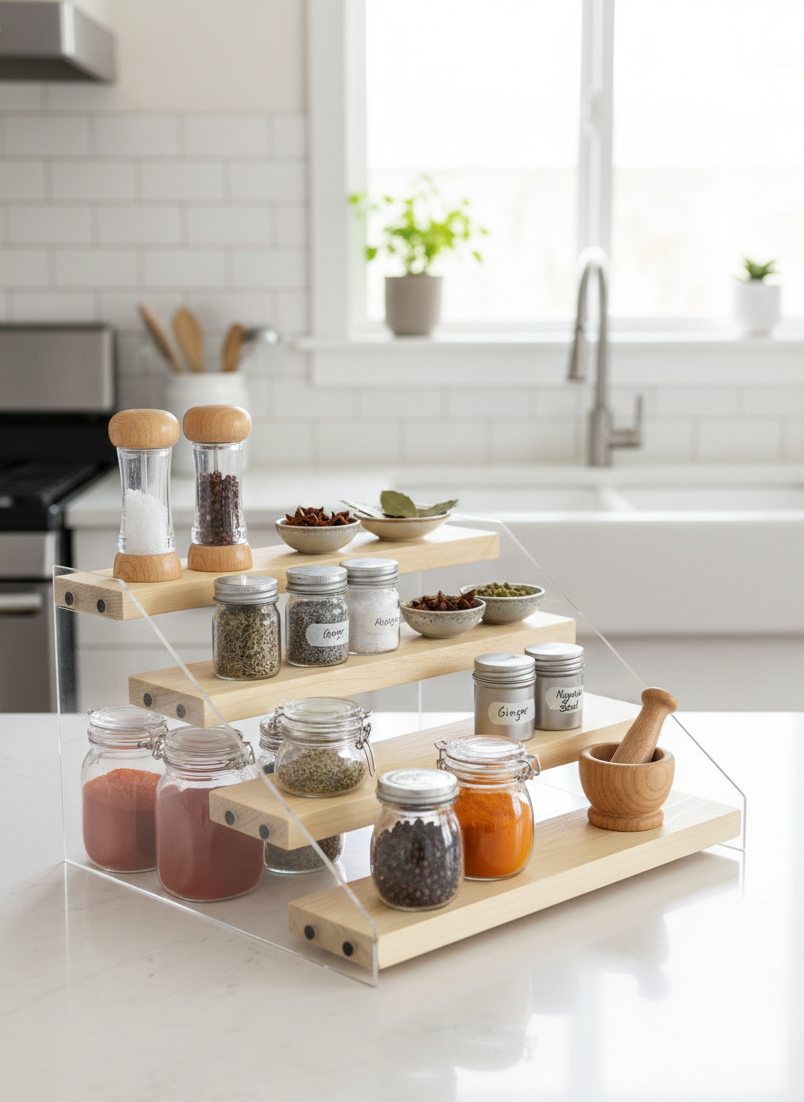 Étagère de rangement 4 niveaux – Élégante, compacte et multifonction