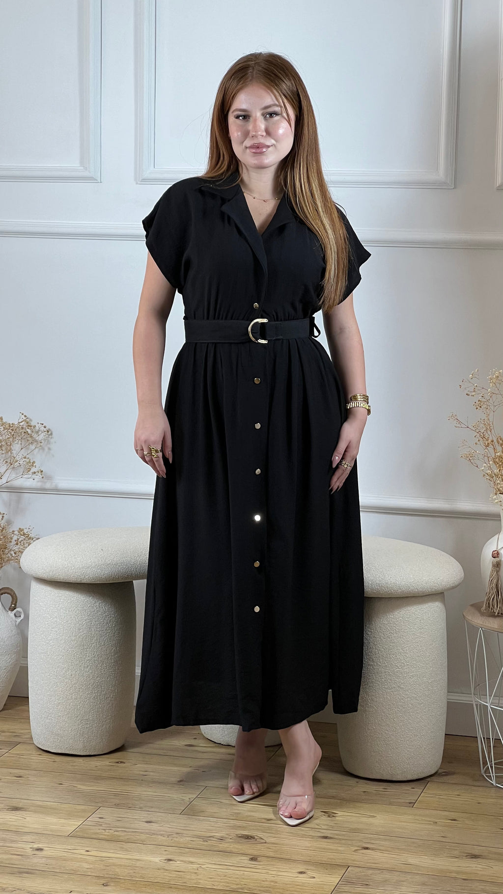 Robe Maya en lin – Robe chemise longue ceinturée